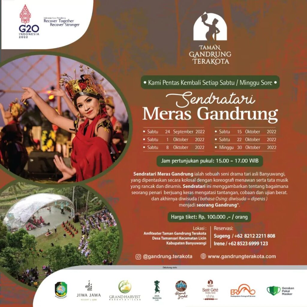 Jadwal Pagelaran Sendratari Meras Gandrung Bulan Oktober 2022